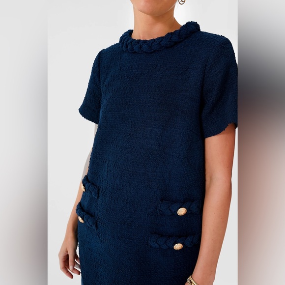 Tuckernuck Navy Tweed Jackie Dress Size large NWT - Picture 5 of 11